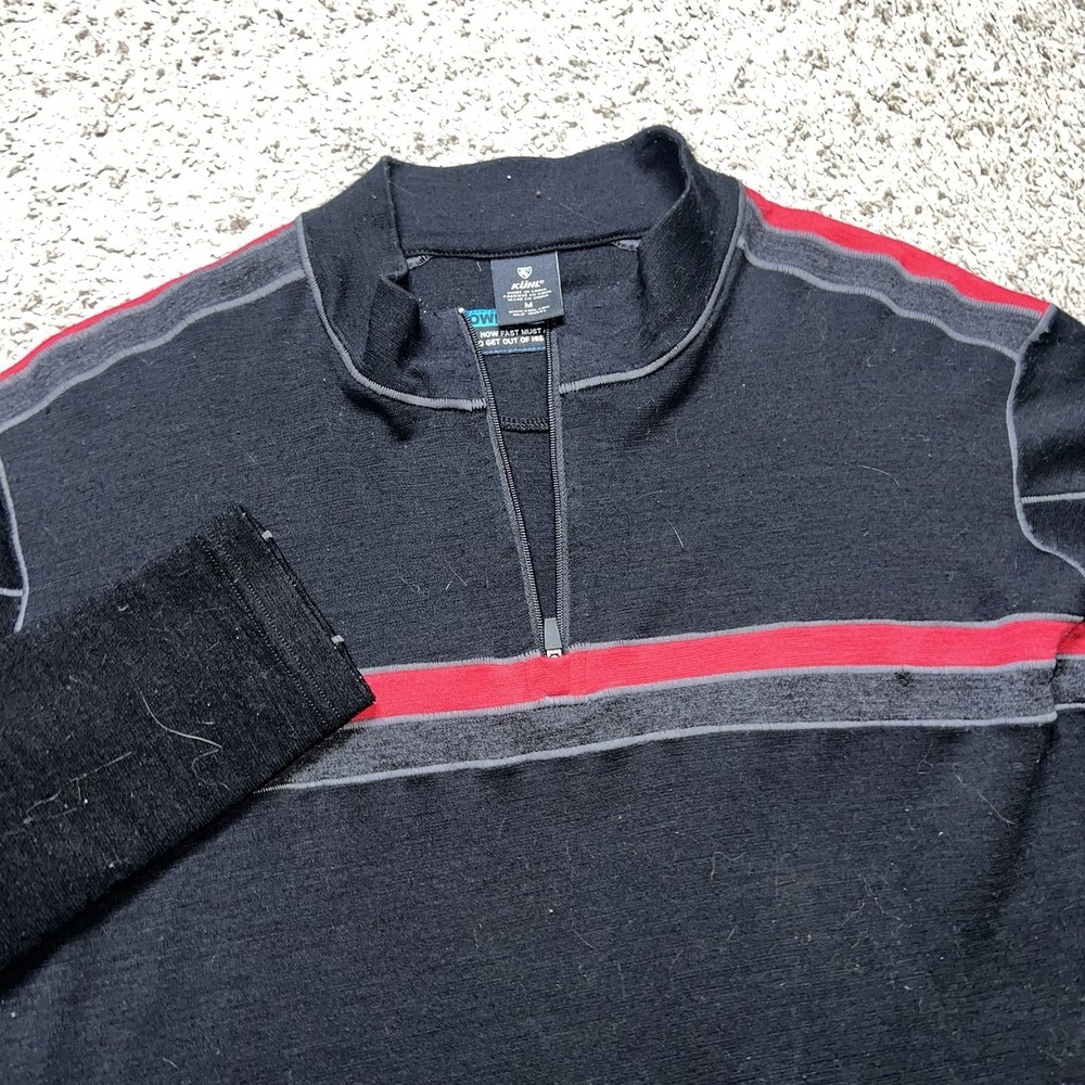 Kuhl Downhill Racr 100% Merino Wool Knit 1/4 Zip‎ Mens Medium Pullover Sweater